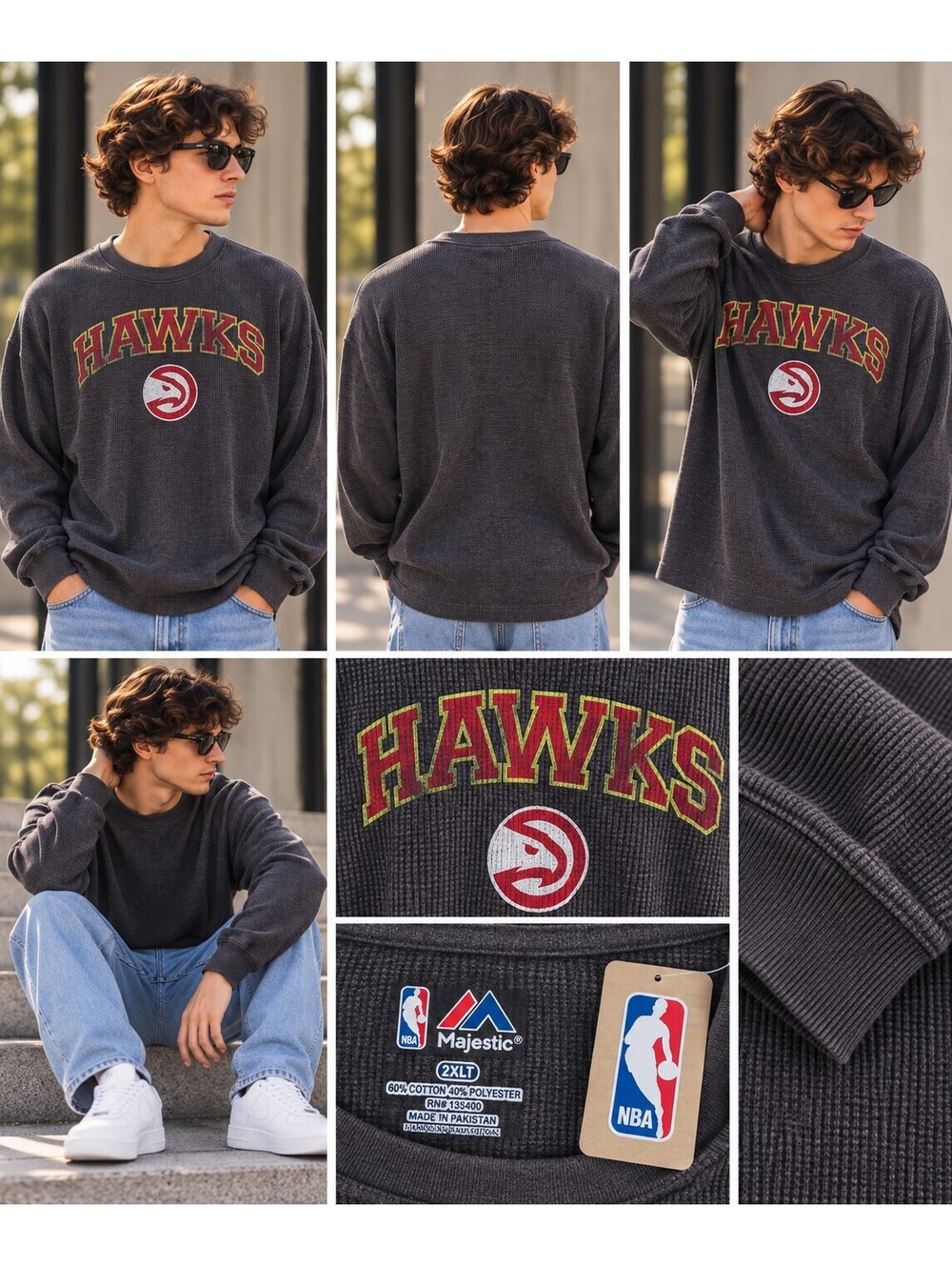 Atlanta Hawks Majestic NBA Thermal Long Sleeve Shirt Men’s 2XLT NWT Streetwear